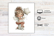 Watercolor Whimsical Fairy Clipart, an Illustration by Canvas Craft (Thumbnail 8 of 8)