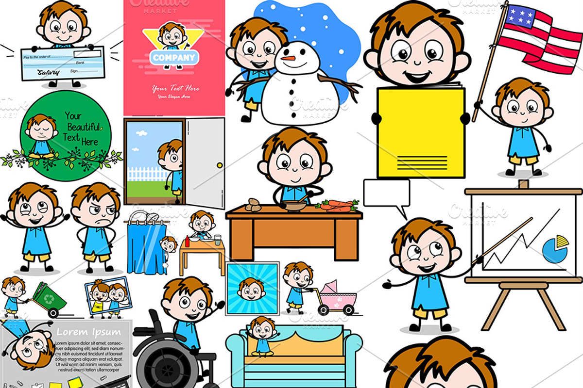 Little Boy ~ Cartoon Character Set, an Education Illustration by The Toon Company (Photo 7 of 7)