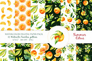 Citrus Summer Seamless patterns pack, a Pattern Graphic by Natasha Koltsova (Thumbnail 1 of 4)