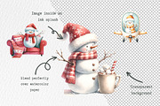 37 Adorable watercolor snowmen, a Seasonal Illustration by Cute Little Workshop (Thumbnail 5 of 8)