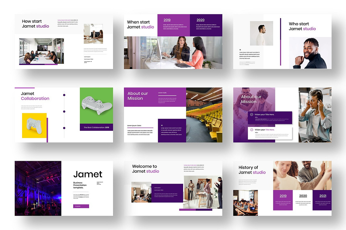 Jamet  – Business PowerPoint Templat, a Presentation Template by Dens Creative Studio (Photo 2 of 6)