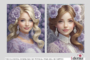 Lavender Female Characters Papers, a Wallpaper Graphic by EdeniaArtStudio (Thumbnail 2 of 7)