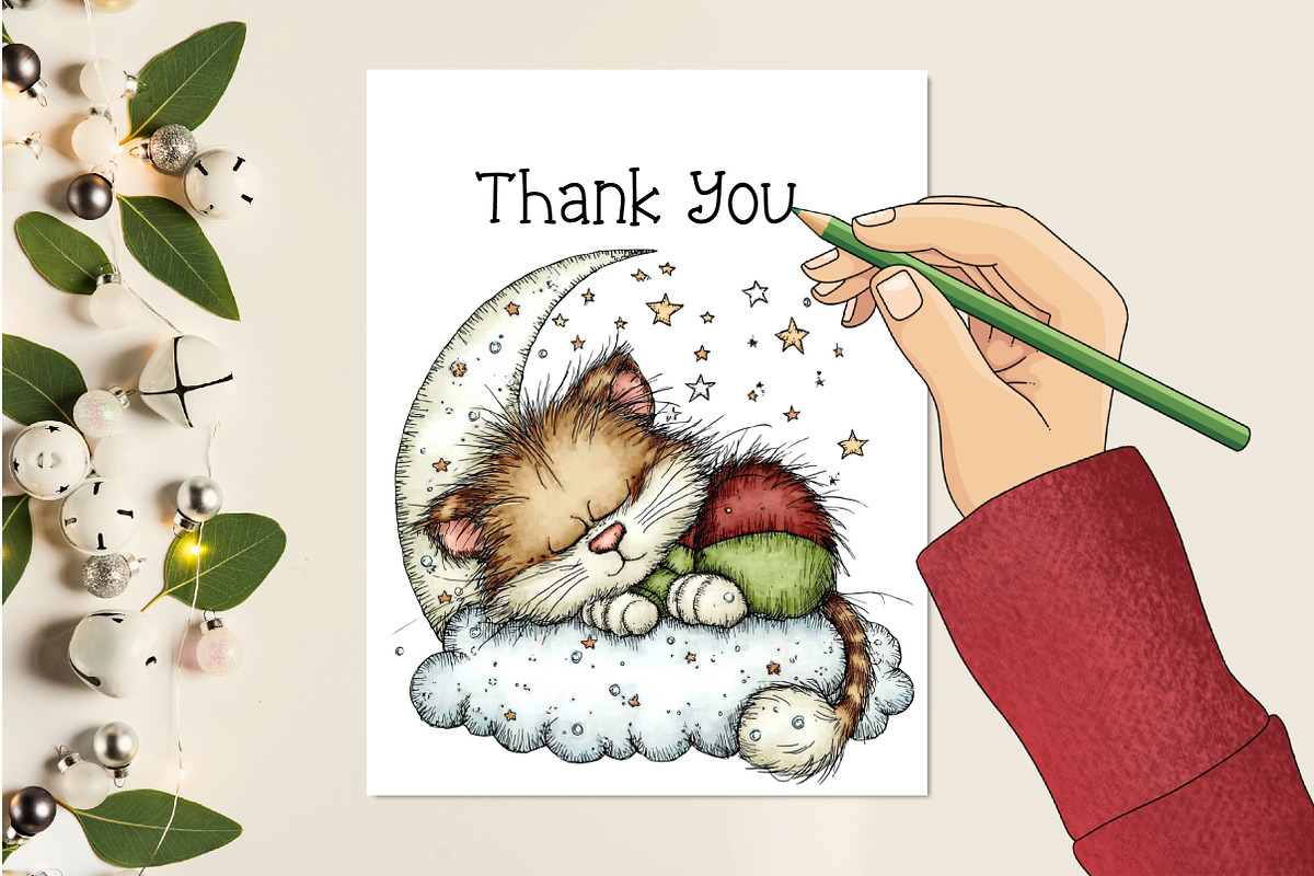 Whimsical Christmas Fluffy Cats PNG, an Illustration by Creative Art (Photo 9 of 12)