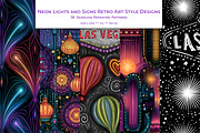 Neon Lights and Signs Retro Art, a Pattern Graphic by karenfoleyphoto (Thumbnail 1 of 9)