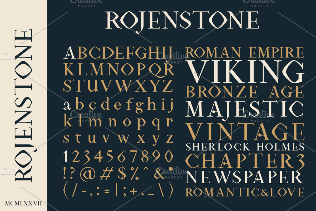 Rojenstone Font preview 2