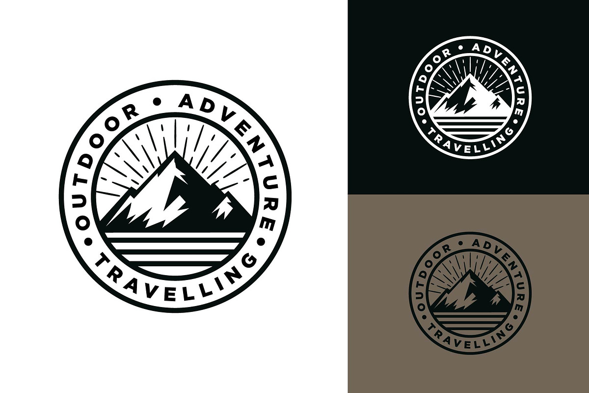 landscape mountain with sun and lake, a Branding & Logo Template by funpixel