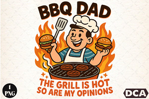 BBQ Dad Funny Fathers Day Sublimatio, an Illustration by DreamCafeArt