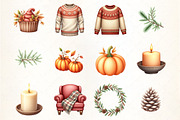 Cozy Moody Autumn & Winter Clipart, an Illustration by CrexoraLab (Thumbnail 2 of 5)