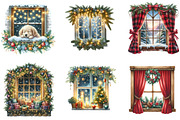 Christmas Cozy Window Clipart, an Illustration by DreamArtGraphic (Thumbnail 3 of 6)