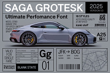 Saga Grotesk Sans Serif 16 Styles