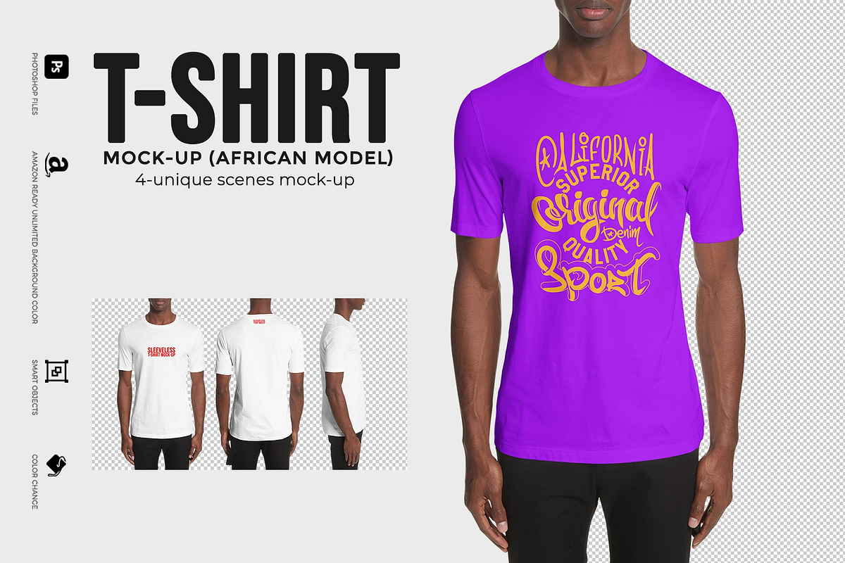 T-shirt Mock-Up (african Model), a Shirt Mockup by Mock-up Store (Photo 1 of 8)