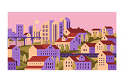 Cityscapes set + seamless patterns, an Object Illustration by PaperTrident (Thumbnail 6 of 8)