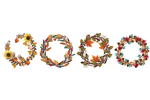 Set of autumn leaves wreath, fall, an Object Illustration by Elegant Solution