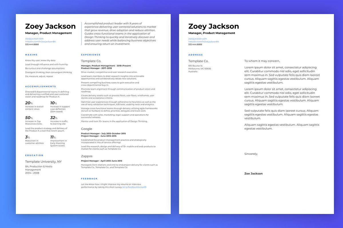 Dense - Resume and Cover Letter, a Resume Template by Sleeper Labs (Photo 2 of 5)