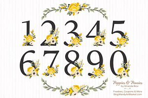 Sunshine Yellow Floral Numbers, an Illustration by Amanda Ilkov