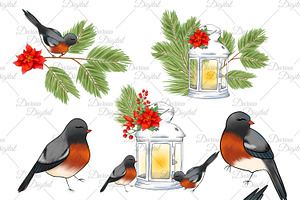 Christmas Birds Clipart