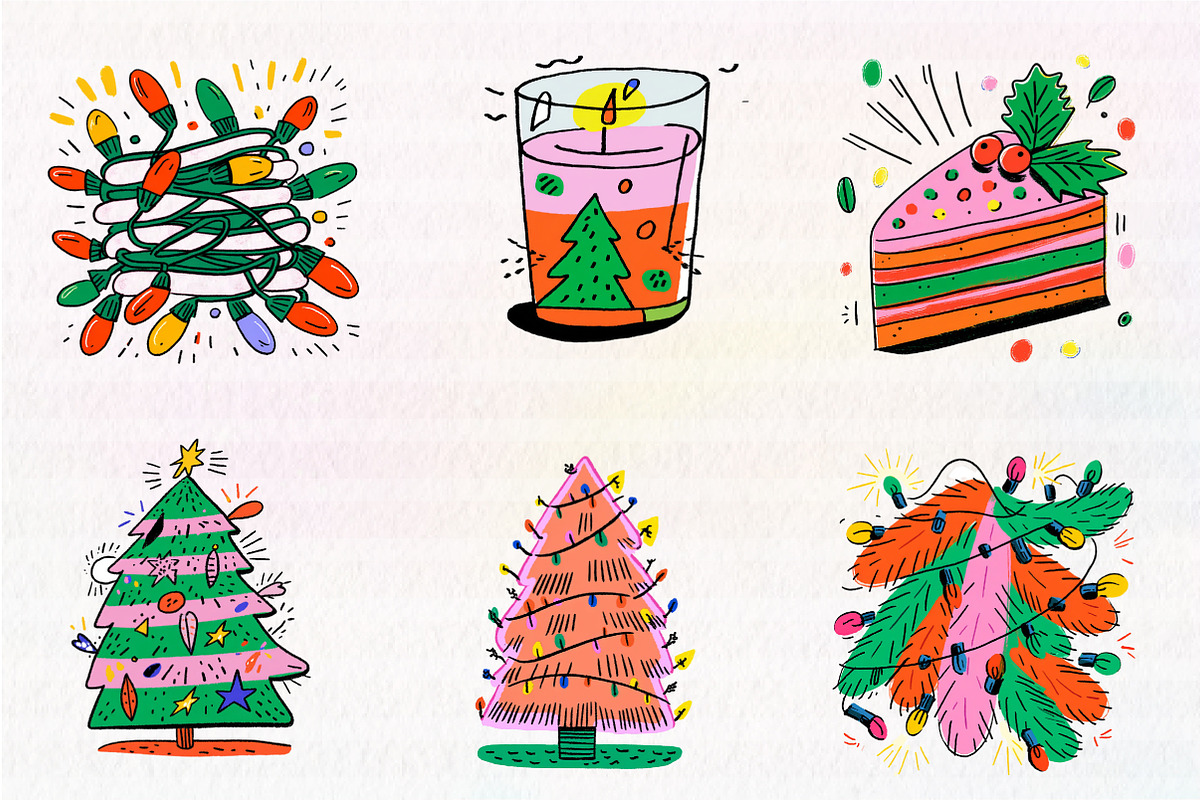 Retro Christmas Sublimation clipart, an Illustration by CreationArt (Photo 6 of 6)