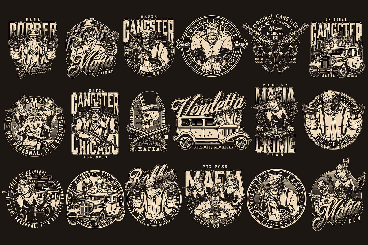 Mafia t-shirt designs, a Branding & Logo Template by DGIM studio (Photo 5 of 9)