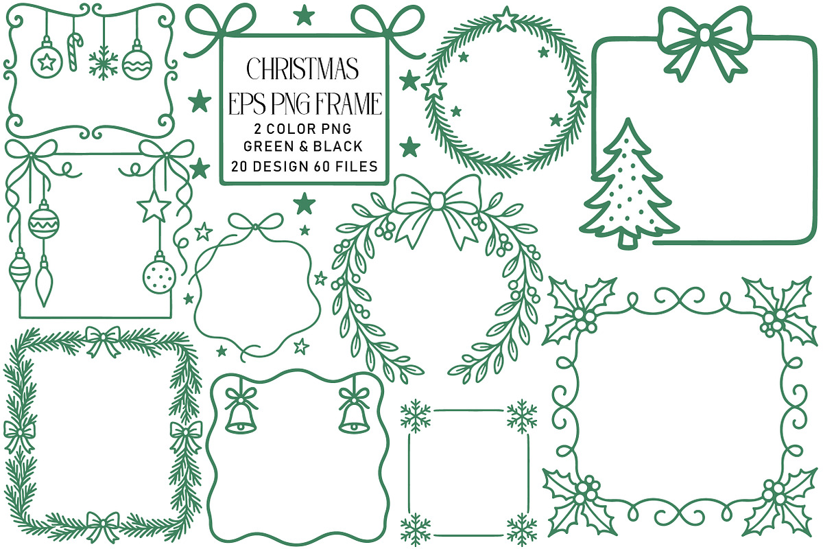 Christmas EPS PNG Frame Bundle, an Illustration by Daily.Designs (Photo 1 of 5)