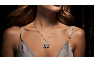 necklace silver sparkle star ai, a Beauty & Fashion Photo by pikepicture