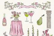 Chartreuse & Pink Wedding Clipart, an Object Illustration by Teresa Art Store (Thumbnail 6 of 7)