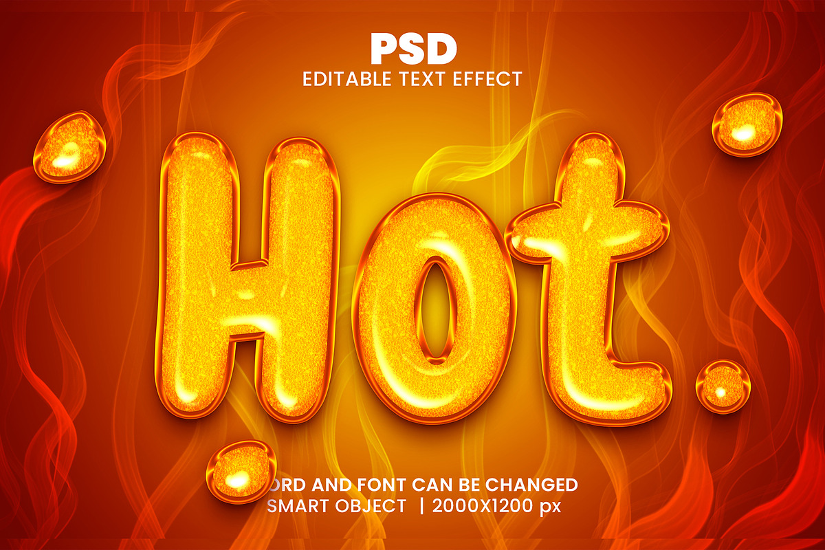 Hot 3D Text Effect Font, a Layer Style Add-On by bdrobin (Photo 1 of 2)