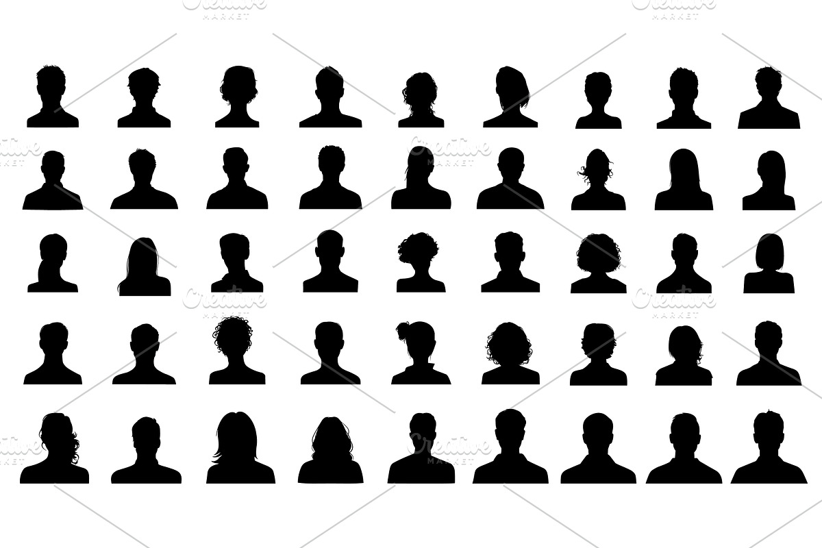 Male female avatars silhouettes, an Object Illustration by Valerie Bodnar