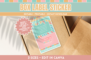 Box Label Sticker Template, a Print Template by SunshineStudioBoutique