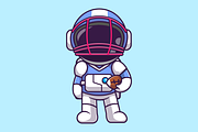 Cute Astronaut Playing Rugby Ball, a Sport Illustration by Catalyst Labs (Thumbnail 3 of 3)