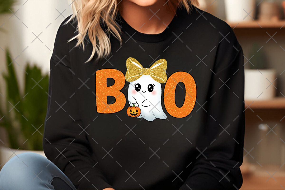 Cute Ghost BOO Halloween PNG, an Illustration by Craft Nest (Photo 3 of 6)