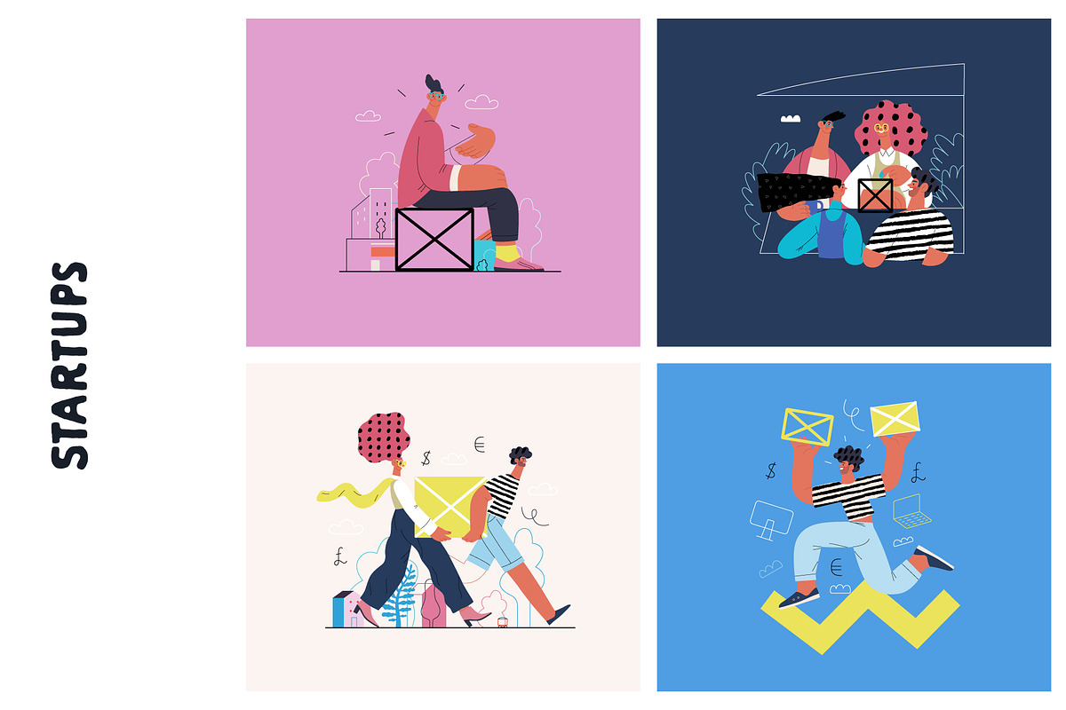 Startups flat vector illustrations, a Templates & Theme by Grivina's shop (Photo 25 of 45)