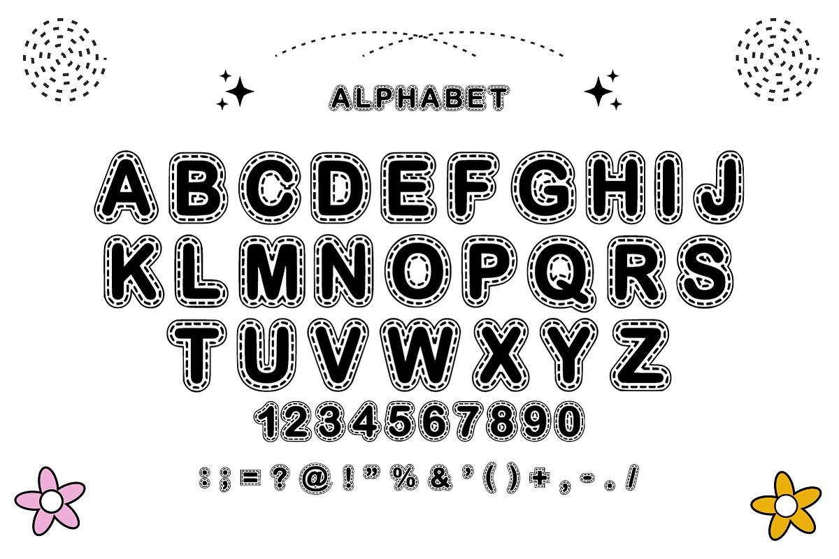 Kids Creative - Stitched Kids Font, a Sans Serif Font by KiddoGlyphs Studio (Photo 4 of 4)