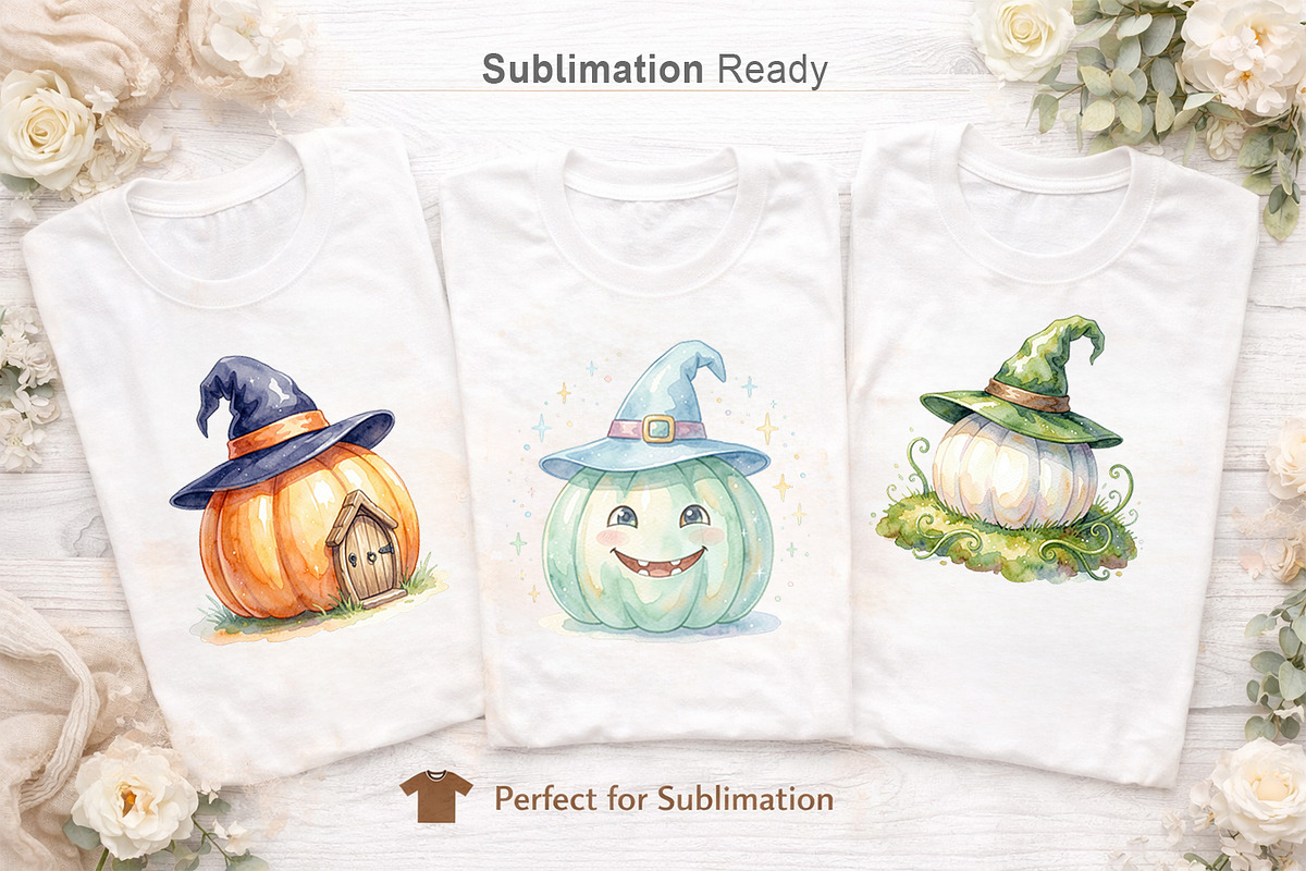 Witch Hat Pumpkin Sublimation, an Illustration by Artnoy (Photo 5 of 8)