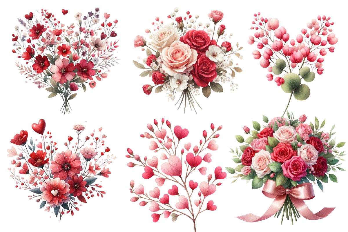 Valentine Wildflowers Clipart, an Illustration by Designworld (Photo 5 of 5)