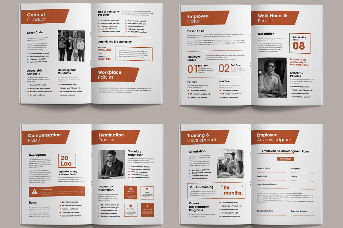 Creative HR Employee Handbook Layout, a Brochure Template by ContestDesign (Photo 3 of 3)