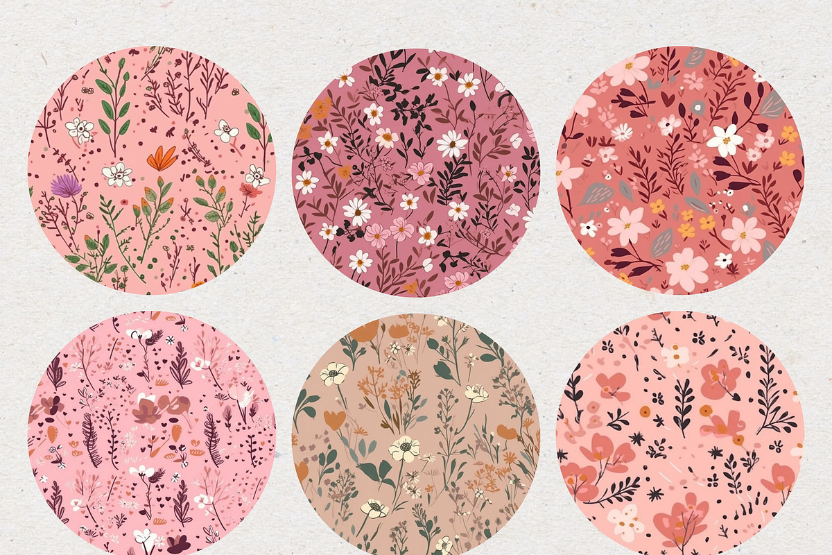 Ditsy Pink Flower Seamless Patterns, a Pattern Graphic by Natural Planners (Photo 5 of 5)
