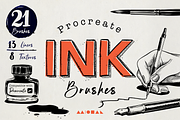 Procreate Ink Brushes, a Brush Add-On by Michal Design (Thumbnail 1 of 5)