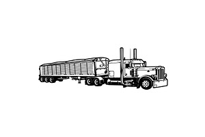 American truck, peterbilt truck, an Illustration by Digital-Clipart