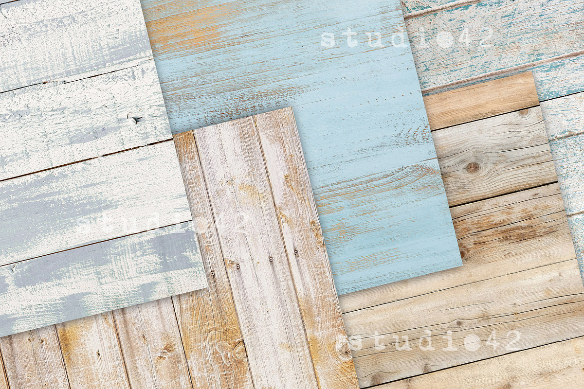 Shabby Wood Textures Digital Papers, a Texture Graphic by DreamStudio42 (Photo 3 of 4)