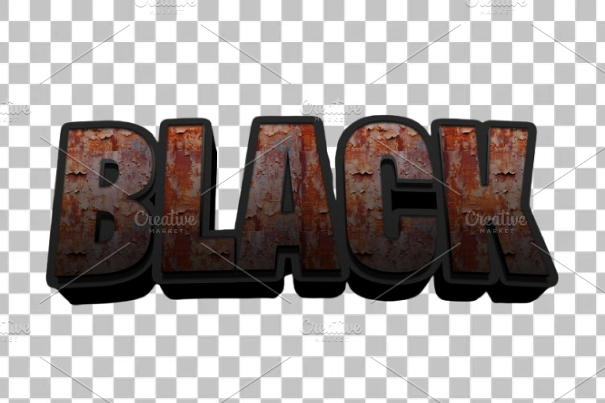 Black Rust 3D Editable Text PSD, a Layer Style Add-On by TrueVector (Photo 2 of 2)