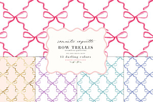Coquette Bow Trellis Pattern Repeat