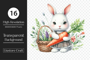 Watercolor Easter Bunny Clipart