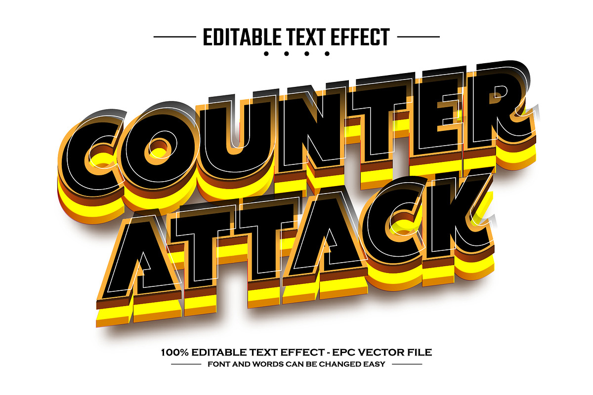 Counter attack editable text effect, a Layer Style Add-On by nicemorning