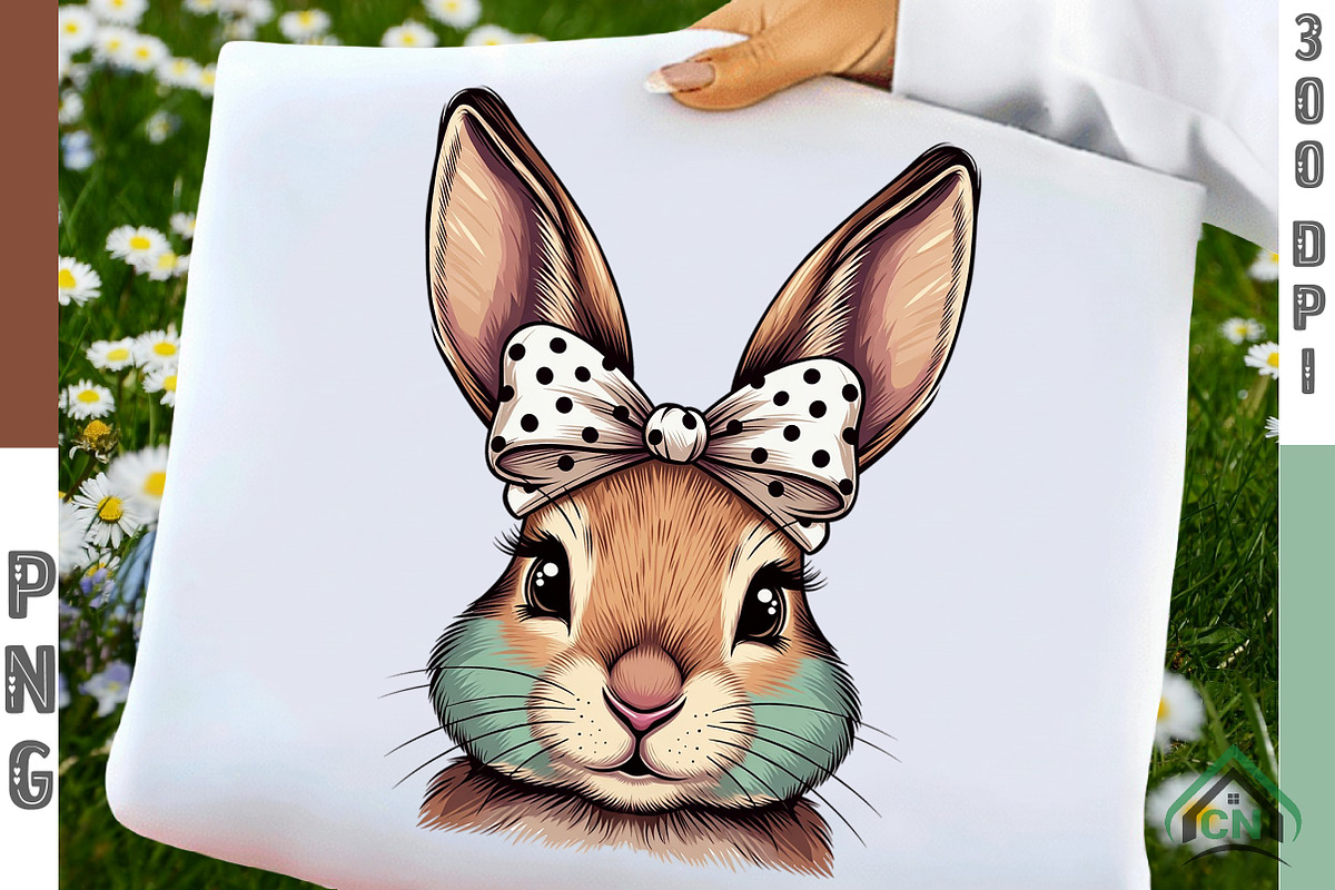 Coquette Bunny Bow Easter PNG, an Illustration by Craft Nest (Photo 1 of 6)