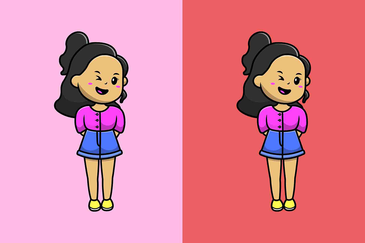 Cute Girl Standing, a Person Illustration by Artstorystudio (Photo 2 of 3)