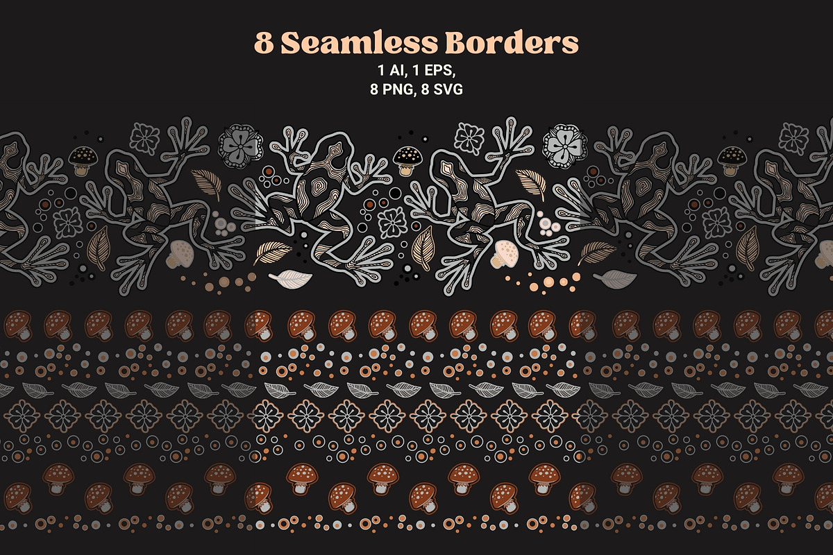 Line Art Frogs Patterns, Borders, a Pattern Graphic by ilonitta (Photo 6 of 13)