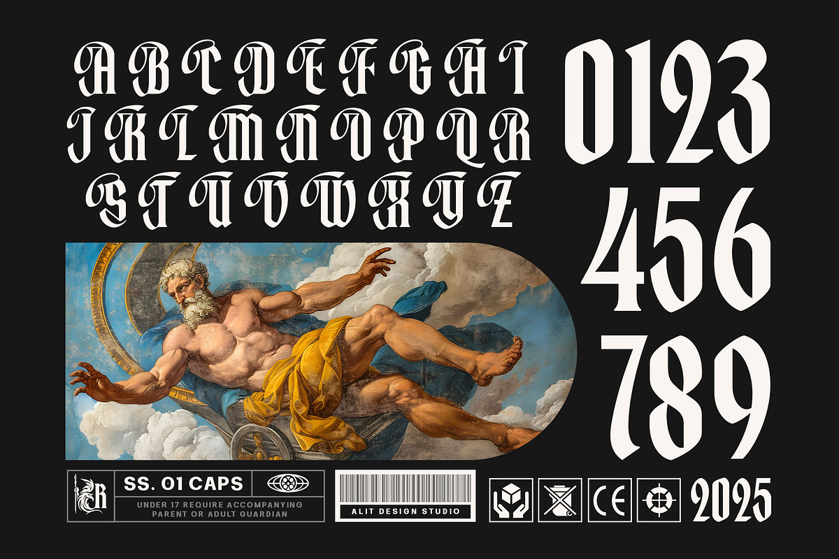 Zentras Typeface, a Blackletter Font by alit design (Photo 3 of 17)