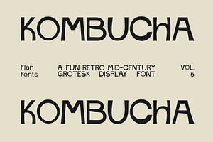 Kombucha | Mid-Century Display Font, a Sans Serif Font by Courtney Flannagan Design