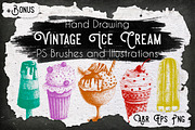 Vintage Ice Cream Ink Brushes, a Brush Add-On by Fluffy Unicorn (Thumbnail 1 of 8)