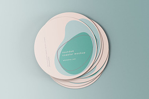 Minimal Rounded Coasters Mockup